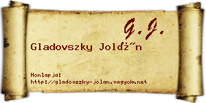 Gladovszky Jolán névjegykártya